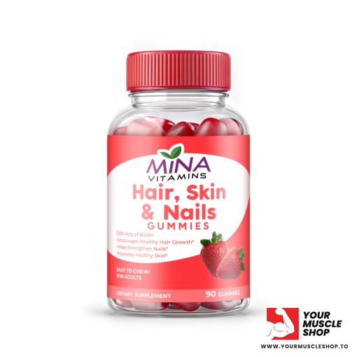 HAIR, SKIN & NAILS GUMMIES ( 2500 MCG BIOTIN PER GUMMIES ) 90 GUMMIES BOTTLE - MINA VITAMINS