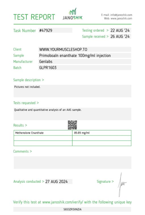 PRIMOBOLAN (METHENOLONE ENANTHATE) 100MG / PER ML – GENLABS - Image 2