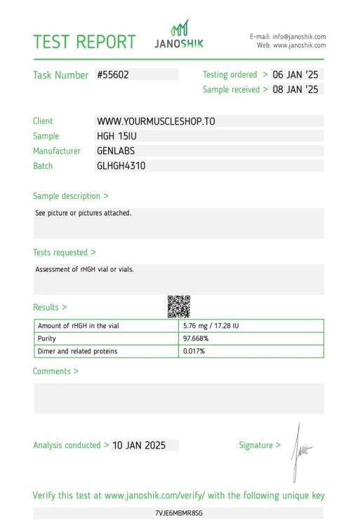 GENTROPIN (SOMATROPIN) 150IU HGH KIT– GENLABS - Image 2