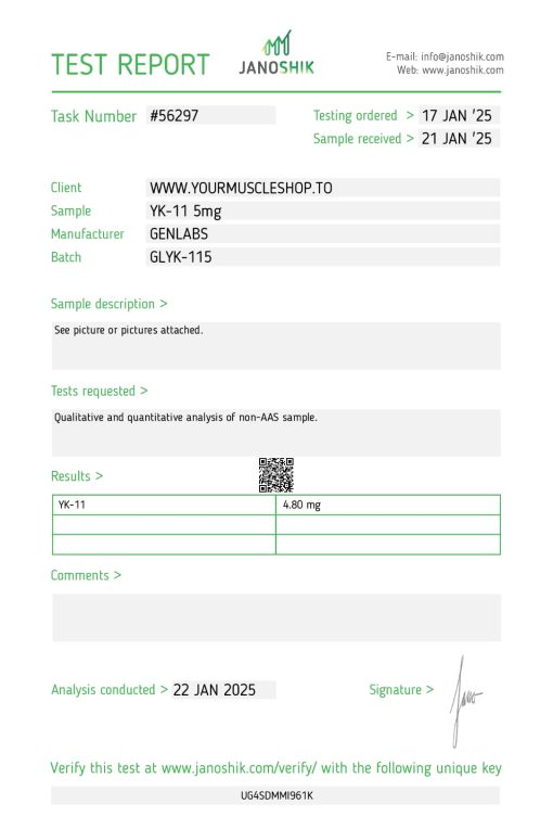 YK-11 5 MG / PER CAPSULE – 30 CAPSULES- GENLABS - Image 2