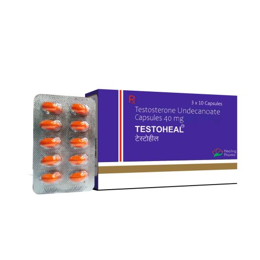 TESTOSTERONE UNDECANOATE CAPSULES ( TESTOHEAL ) - 40MG / PER CAPSULE [10 CAPSULES]- HEALING PHARMA