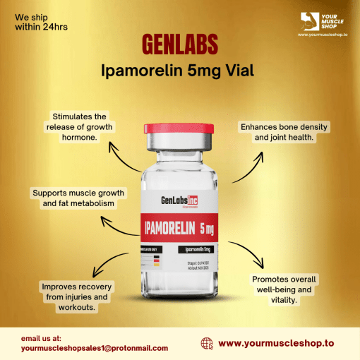 IPAMORELIN – 5MG VIAL (WITH BACTERIOSTATIC WATER)– GENLABS - Image 2