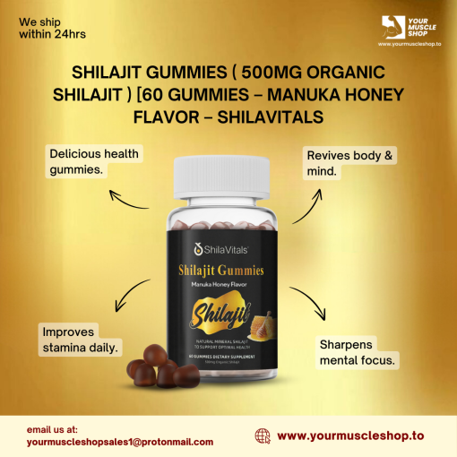 SHILAJIT GUMMIES ( 500MG ORGANIC SHILAJIT ) [60 GUMMIES - MANUKA HONEY FLAVOR – SHILAVITALS - Image 3