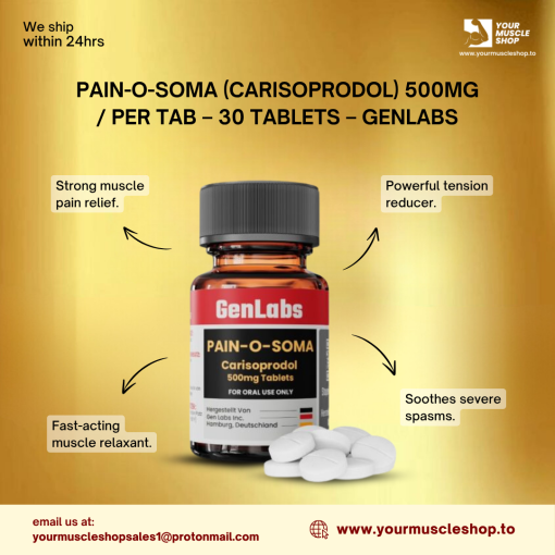PAIN-O-SOMA (CARISOPRODOL) 500MG / PER TAB – 30 TABLETS – GENLABS - Image 3