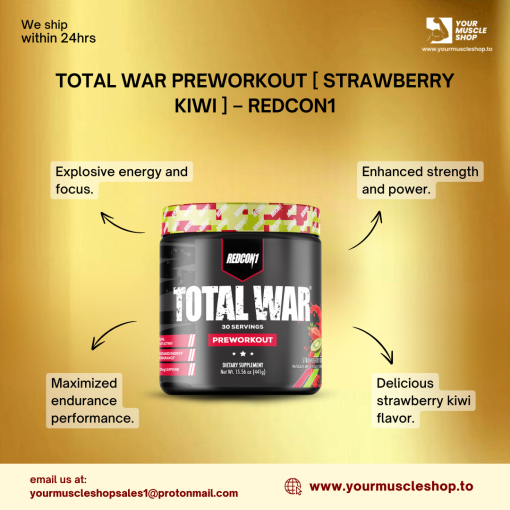 TOTAL WAR PREWORKOUT [ STRAWBERRY KIWI ] – REDCON1 - Image 3