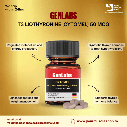 T3 LIOTHYRONINE (CYTOMEL) 50 MCG / PER TAB - 100 TABLETS - GENLABS - Image 2