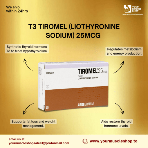 T3 TIROMEL ( LIOTHYRONINE SODIUM ) 25MCG PER TABLET [ 100 TABLETS BOX ] - ABDI IBRAHIM PHARMA - Image 2