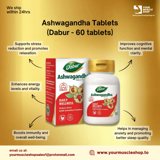 ASHWAGANDHA (ASHWAGANDHA ROOT EXTRACT) [60 TABLETS]  - DABUR - Image 2