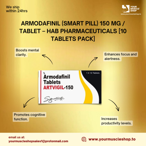 ARMODAFINIL (SMART PILL) 150 MG / TABLET – HAB PHARMACEUTICALS [10 TABLETS PACK] - Image 3