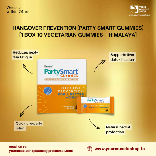 HANGOVER PREVENTION (PARTY SMART GUMMIES) [1 BOX 10 VEGETARIAN GUMMIES - HIMALAYA] - Image 3