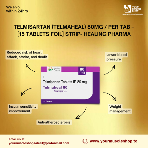 TELMISARTAN (TELMAHEAL) 80MG / PER TAB – [15 TABLETS FOIL] STRIP- HEALING PHARMA - Image 2