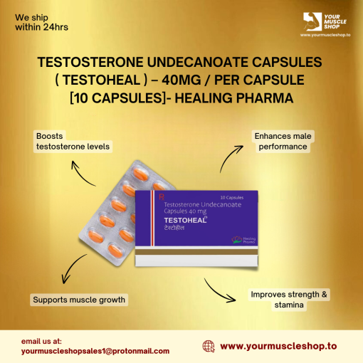 TESTOSTERONE UNDECANOATE CAPSULES ( TESTOHEAL ) - 40MG / PER CAPSULE [10 CAPSULES]- HEALING PHARMA - Image 3
