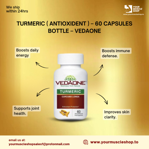 TURMERIC ( ANTIOXIDENT ) - 60 CAPSULES BOTTLE - VEDAONE - Image 2