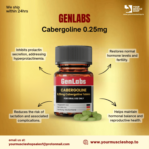 CABERGOLINE 0.25MG / PER TAB - 30 TABLETS - GENLABS - Image 2
