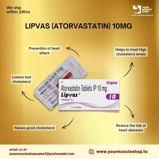 LIPVAS (ATORVASTATIN) 10MG / PER TAB - [10 TABLETS] - CIPLA - Image 2