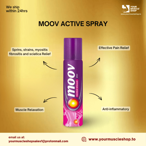 MOOV ACTIVE SPRAY ( BACK, JOINT  PAINS, INFLAMMATION, SPRAINS, STRAINS, MYOSITIS, FIBROSITIS AND SCIATICA RELIEF SPECIALIST ) [ 50G ACTIVE PAIN RELIEF SPRAY ] - RECKITT BENCKISER - Image 2