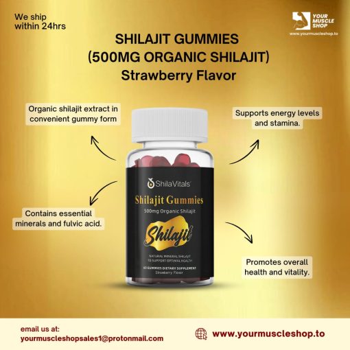 SHILAJIT GUMMIES ( 500MG ORGANIC SHILAJIT ) [60 GUMMIES - STRAWBERRY FLAVOR – SHILAVITALS - Image 2