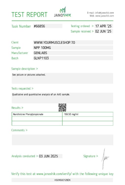 NANDROLONE PHENYLPROPIONATE (NPP) 100MG / PER ML – GENLABS - Image 3