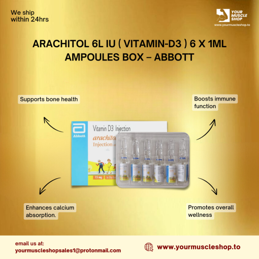 ARACHITOL 6L IU ( VITAMIN-D3 ) 6 X 1ML AMPOULES BOX – ABBOTT - Image 3