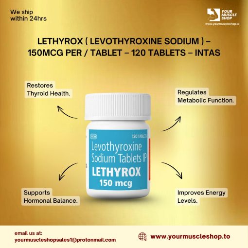 LETHYROX ( LEVOTHYROXINE SODIUM ) – 150MCG PER / TABLET – 120 TABLETS – INTAS - Image 2