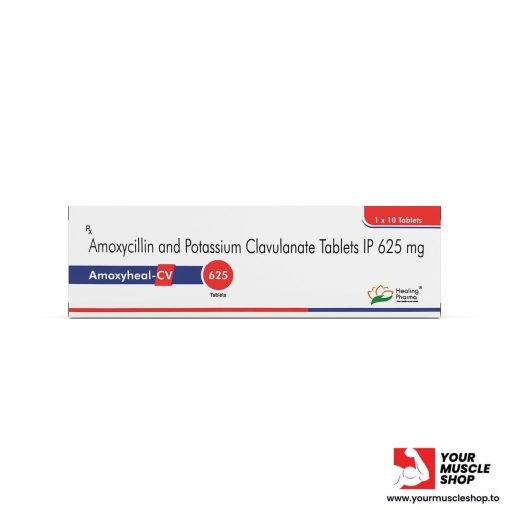 AMOXYHEAL CV 625 ( AMOXYCILLIN 500MG + CLAVULANIC ACID 125MG) [1 X 10 TABLETS STRIP ] - HEALING PHARMA - Image 2