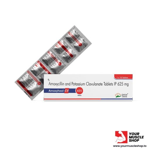 AMOXYHEAL CV 625 ( AMOXYCILLIN 500MG + CLAVULANIC ACID 125MG) [1 X 10 TABLETS STRIP ] - HEALING PHARMA