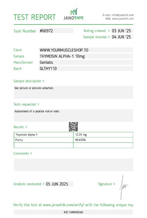 THYMOSIN ALPHA-1 10MG VIAL – GENLABS - Image 3