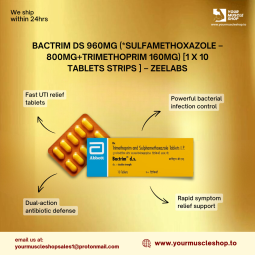 BACTRIM DS 960MG (*SULFAMETHOXAZOLE - 800MG+TRIMETHOPRIM 160MG) [1 X 10 TABLETS STRIPS ] - ABBOTT - Image 3