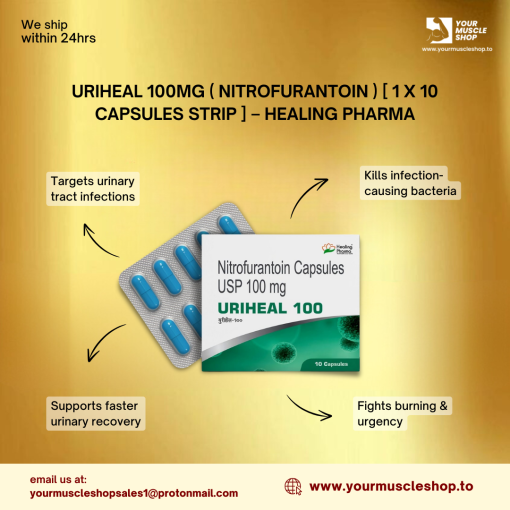URIHEAL 100MG ( NITROFURANTOIN ) [ 1 X 10 CAPSULES STRIP ] - HEALING PHARMA - Image 3