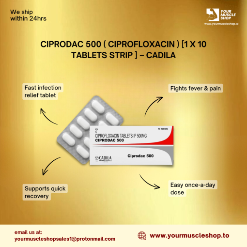 CIPRODAC 500 ( CIPROFLOXACIN ) [1 X 10 TABLETS STRIP ] - CADILA - Image 3