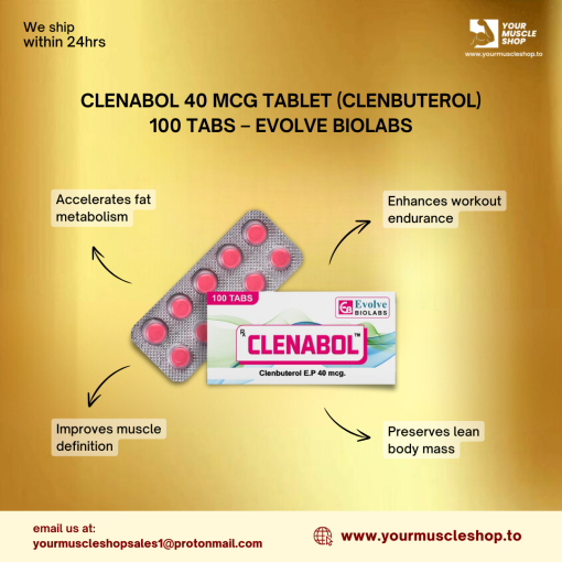 CLENABOL 40 MCG TABLET (CLENBUTEROL) 100 TABS - EVOLVE BIOLABS - Image 3