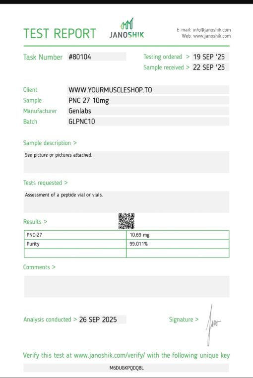 PNC 27 10MG VIAL – GENLABS - Image 2